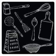 vector illustration silhouettes of kitchen accessories N2