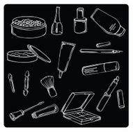 vector illustration silhouettes of cosmetics