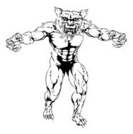 Werewolf wolf scary sports mascot
