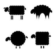 black silhouettes of sheep N3