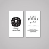 Barbershop business card design concept Logo with bob hair woman N2