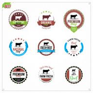 Vector beef labels