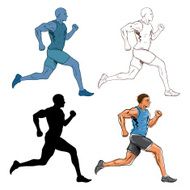 male jogger in profile