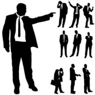 Vector silhouette of business people N81