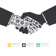 Elements are small icons Finance make handshake shape