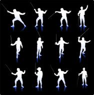Fencing Team Collection on Black Background