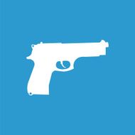 gun icon white on the blue background