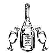 Bottle of wine and glasses N6