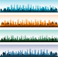 Cityscape silhouette city panoramas N2