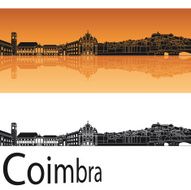Coimbra skyline in orange background