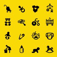 Newborn baby Yellow Silhouette icons