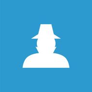 detective icon white on the blue background