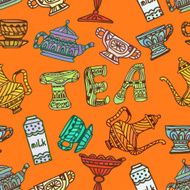 Orange seamless texture tea party chanik cup candy sugar Tr N2