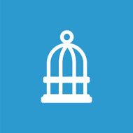 bird cell icon white on the blue background