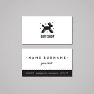 Gift shop business card design concept Logo with balloon dog