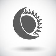 Solar eclipse single icon