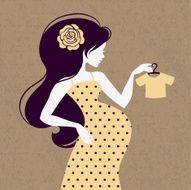 Vintage silhouette of pregnant woman N2