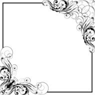Corner floral swirl design
