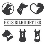 Vector pets silhouettes collection