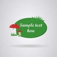 Two mushrooms and grass Harvest season