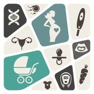 Pregnancy and maternity icon set N2