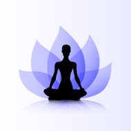 Yoga purple lotus woman