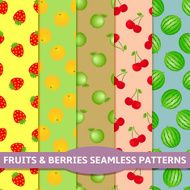 Fruits and Berries Seamless Patterns N3