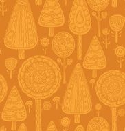 Seamless vector pattern with trees N3