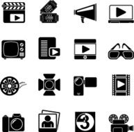 Silhouette Movie and cinema icons