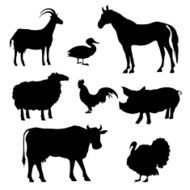 farm animals silhouettes N3