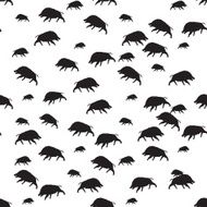 wild boar or warthog seamless pattern