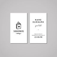 Gift shop business card design concept Logo with gift bag N2