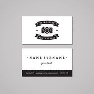 Photo studio business card design concept Logo with photo camera