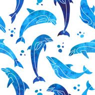 Dolphins seamless pattern N2