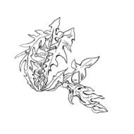 Monochrome drawing grass dandelion