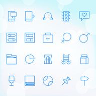 Trendy Thin Icons for web and mobile Set 13 N2