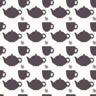 Silhouette of teapot and cup abstract seamless pattern N2