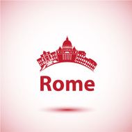 Vector silhouette of Rome City skyline