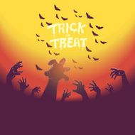 Halloween silhouette hands with moonlight Vector holiday background