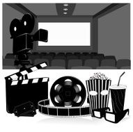 Cinema symbols vector set