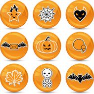 Set of glossy vector Halloween icons for your design