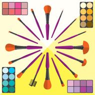 Set of Makeup Brushes and Cosmetic N2