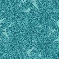 Blue abstract pattern with leaves