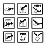 Business icons the agreement or contract and notes