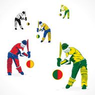 cricket player hit big shot position design