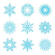 Abstract snowflakes icon set