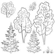 Plants set outline
