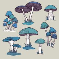 Vector set with mushrooms N2