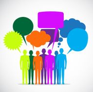 People Colorful Speech Bubbles