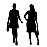 Vector silhouette of businesswoman N133